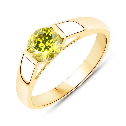 Diamond-1.00 Carat Genuine Yellow Diamond 14K Yellow Gold Ring