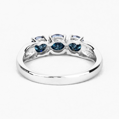 1.07 Carat Genuine Blue Diamond 14K White Gold Ring