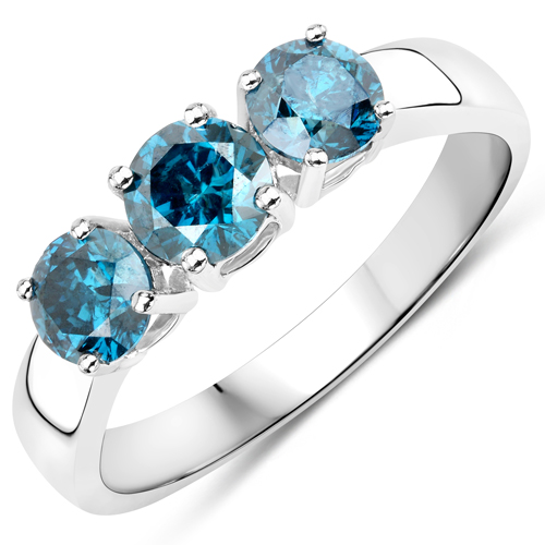Diamond-1.20 Carat Genuine Blue Diamond 14K White Gold Ring