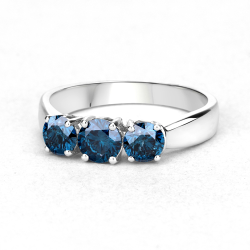 1.20 Carat Genuine Blue Diamond 14K White Gold Ring