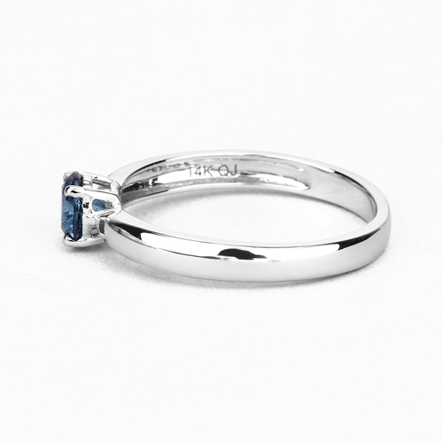 0.53 Carat Genuine Blue Diamond 14K White Gold Ring