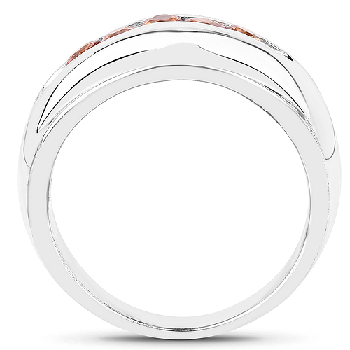0.45 Carat Genuine Orange Sapphire .925 Sterling Silver Ring