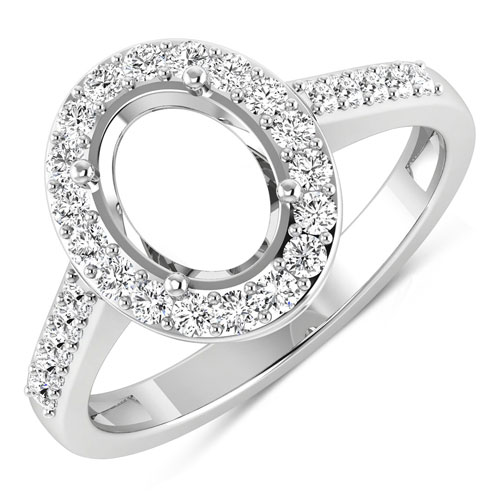 Diamond-0.39 Carat Genuine White Diamond 14K White Gold Ring
