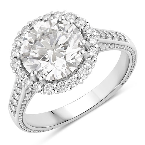 Diamond-3.57 Carat Lab Grown Diamond Platinum Ring