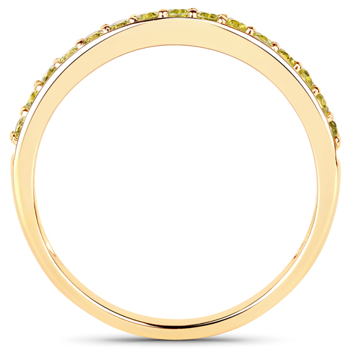 0.32 Carat Genuine Yellow Diamond 14K Yellow Gold Ring (I1-I2)