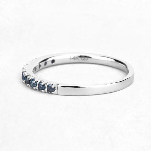0.24 Carat Genuine Blue Diamond 14K White Gold Ring (I1-I2)