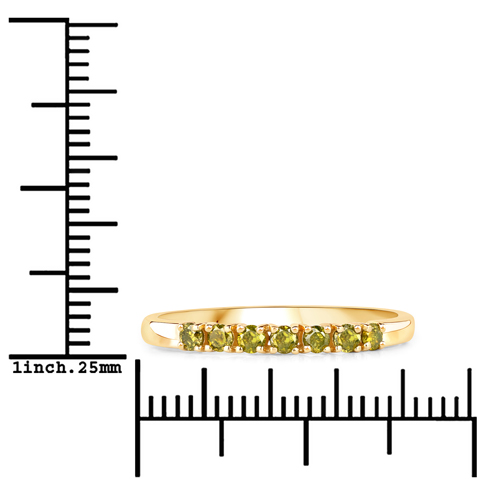 0.22 Carat Genuine Dark Yellow Diamond 14K Yellow Gold Ring (I1-I2)