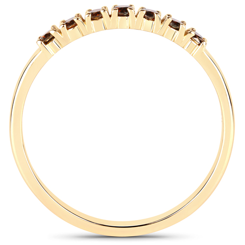 0.24 Carat Genuine Red Diamond 14K Yellow Gold Ring (I1-I2)