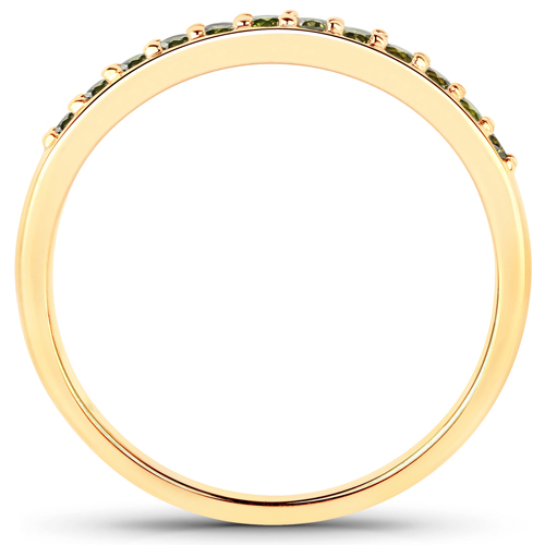 0.27 Carat Genuine Green Diamond 14K Yellow Gold Ring (SI1-SI2)