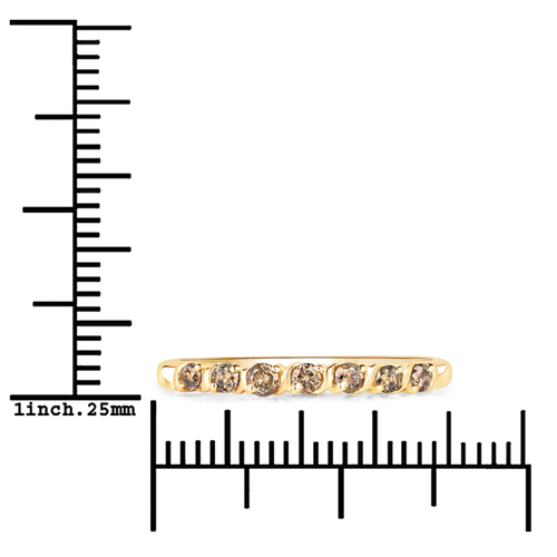0.26 Carat Genuine Champagne Diamond 14K Yellow Gold Ring (I1-I2)