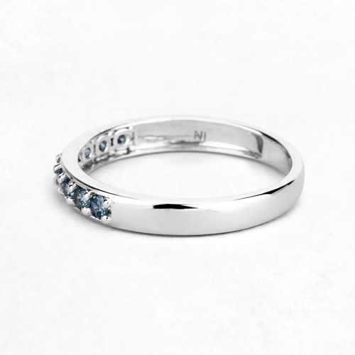 0.36 Carat Genuine Blue Diamond 14K White Gold Ring (I1-I2)