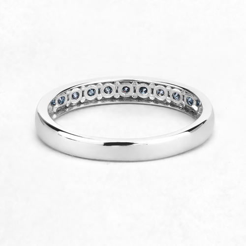 0.36 Carat Genuine Blue Diamond 14K White Gold Ring (I1-I2)