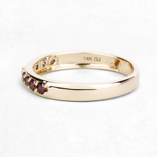 0.34 Carat Genuine Red Diamond 14K Yellow Gold Ring (I1-I2)