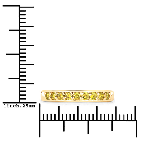0.35 Carat Genuine Yellow Diamond 14K Yellow Gold Ring (I1-I2)