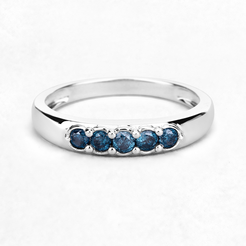 0.27 Carat Genuine Blue Diamond 14K White Gold Ring (SI1-SI2)