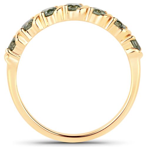 0.63 Carat Genuine Green Diamond 14K Yellow Gold Ring (SI1-SI2)