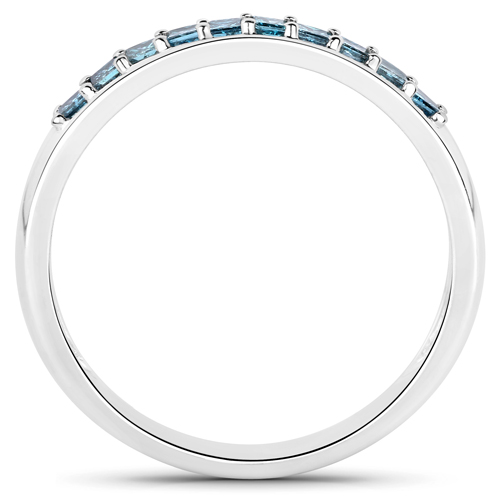 0.38 Carat Genuine Blue Diamond 14K White Gold Ring (SI1-SI2)
