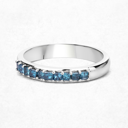 0.38 Carat Genuine Blue Diamond 14K White Gold Ring (SI1-SI2)