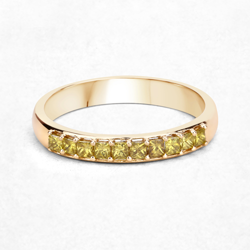 0.35 Carat Genuine Yellow Diamond 14K Yellow Gold Ring (SI1-SI2)