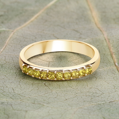 0.35 Carat Genuine Yellow Diamond 14K Yellow Gold Ring (SI1-SI2)