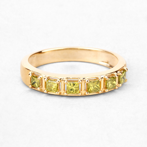 0.41 Carat Genuine Yellow Diamond 14K Yellow Gold Ring (SI1-SI2)