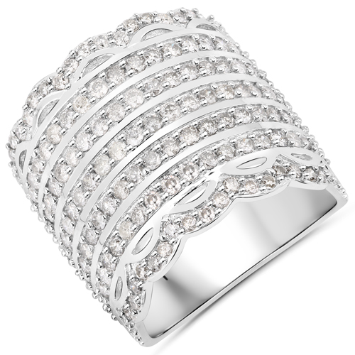 Diamond-2.06 Carat Genuine White Diamond .925 Sterling Silver Ring