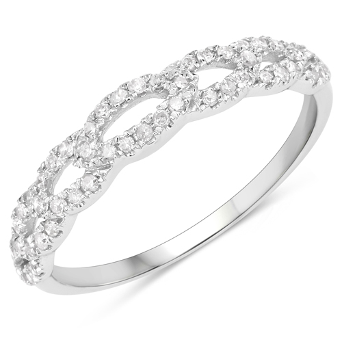 Diamond-0.34 Carat Genuine White Diamond 10K White Gold Ring