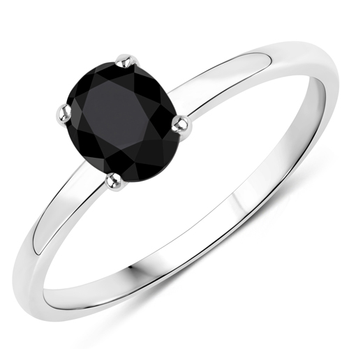 Diamond-1.04 Carat Genuine Black Diamond 14K White Gold Ring
