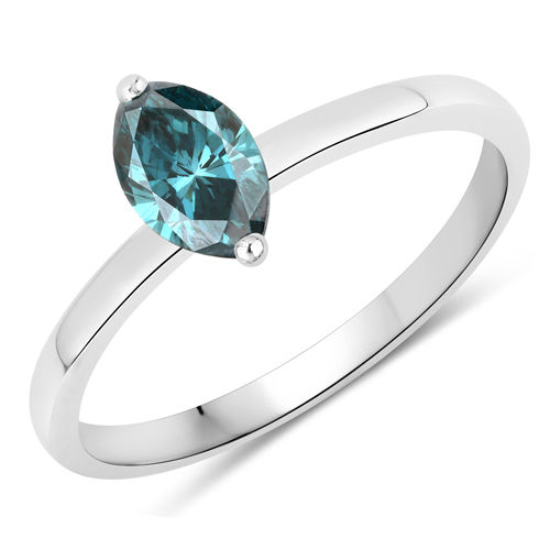 Diamond-0.86 Carat Genuine Blue Diamond 14K White Gold Ring