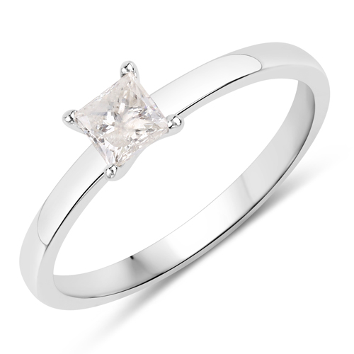 Diamond-0.30 Carat Genuine White Diamond 14K White Gold Ring