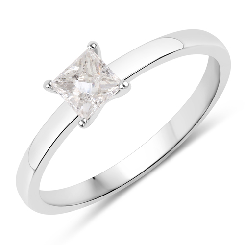 Diamond-0.43 Carat Genuine White Diamond 14K White Gold Ring