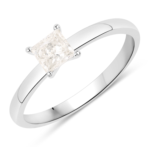 Diamond-0.50 Carat Genuine White Diamond 14K White Gold Ring
