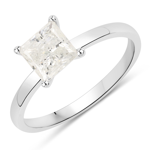 Diamond-1.06 Carat Genuine White Diamond 14K White Gold Ring