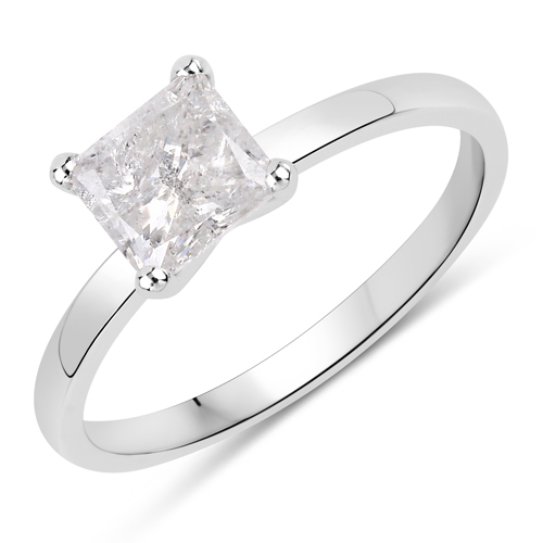 Diamond-1.18 Carat Genuine White Diamond 14K White Gold Ring
