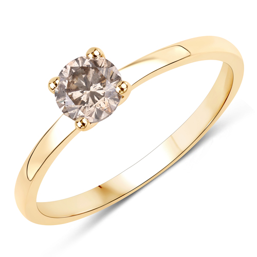 Diamond-0.59 Carat Genuine LB Diamond 14K Yellow Gold Ring