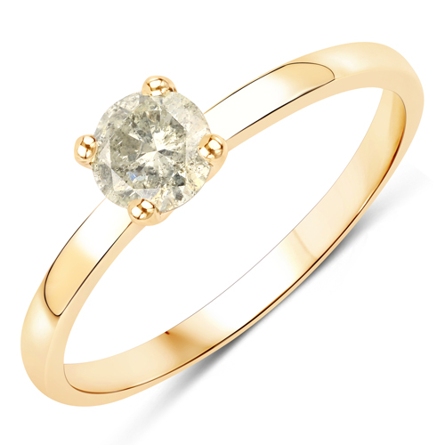 Diamond-0.46 Carat Genuine LB Diamond 14K Yellow Gold Ring