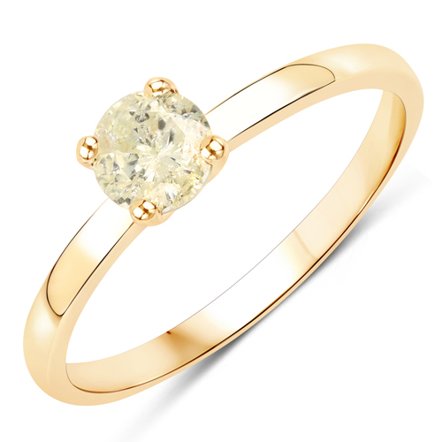 Diamond-0.49 Carat Genuine LB Diamond 14K Yellow Gold Ring