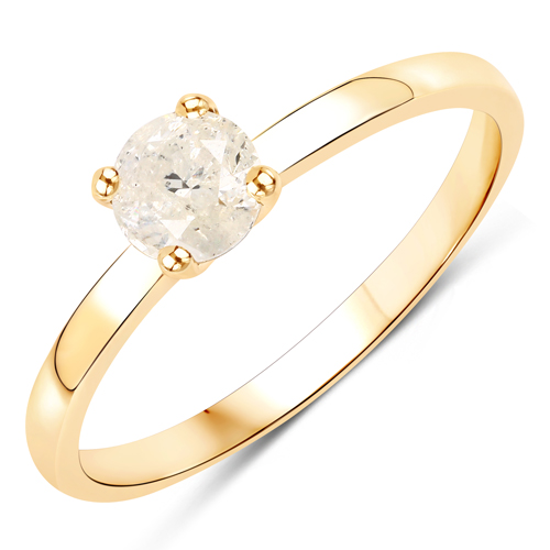 Diamond-0.53 Carat Genuine LB Diamond 14K Yellow Gold Ring