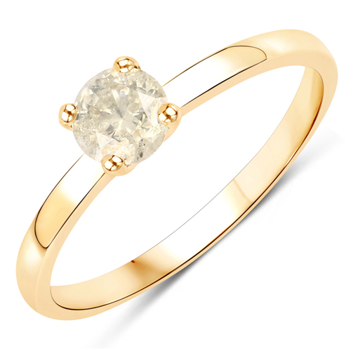 Diamond-0.55 Carat Genuine LB Diamond 14K Yellow Gold Ring