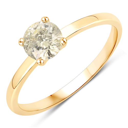 Diamond-0.60 Carat Genuine LB Diamond 14K Yellow Gold Ring