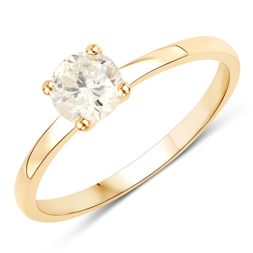 Diamond-0.62 Carat Genuine LB Diamond 14K Yellow Gold Ring