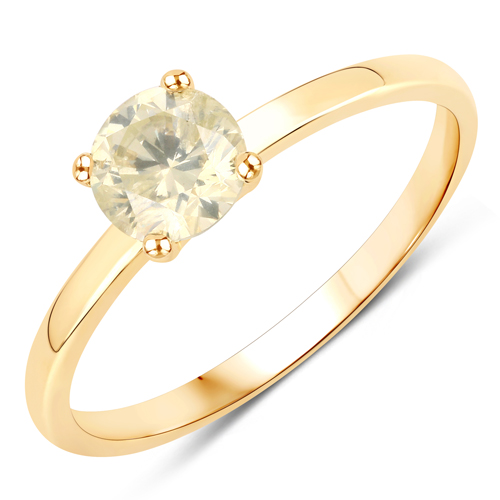 Diamond-0.69 Carat Genuine LB Diamond 14K Yellow Gold Ring