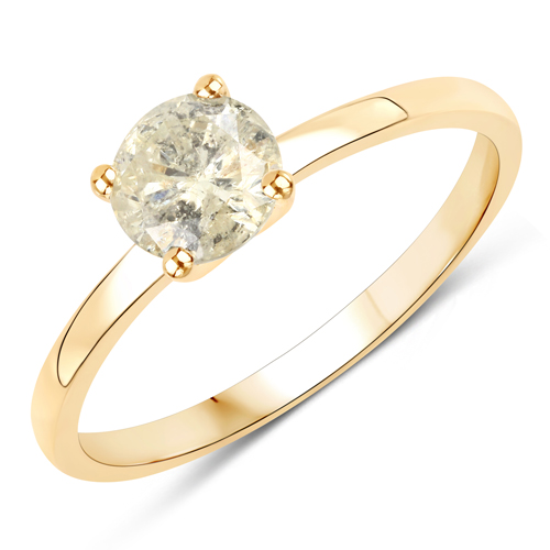 Diamond-0.79 Carat Genuine LB Diamond 14K Yellow Gold Ring