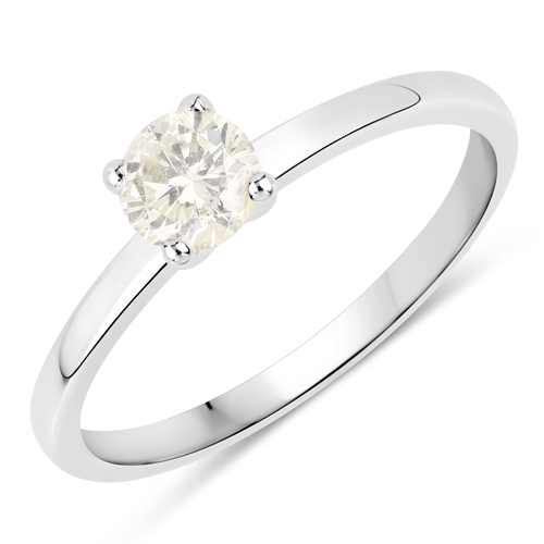 Diamond-0.41 Carat Genuine White Diamond 14K White Gold Ring