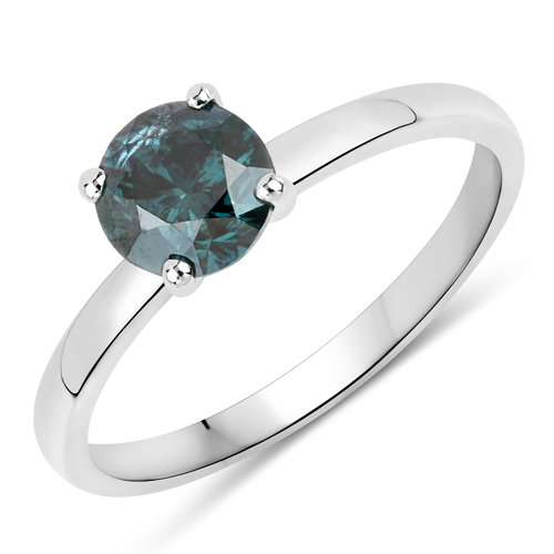 Diamond-1.05 Carat Genuine Blue Diamond 14K White Gold Ring