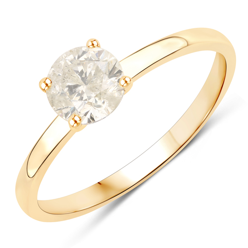 Diamond-0.91 Carat Genuine LB Diamond 14K Yellow Gold Ring