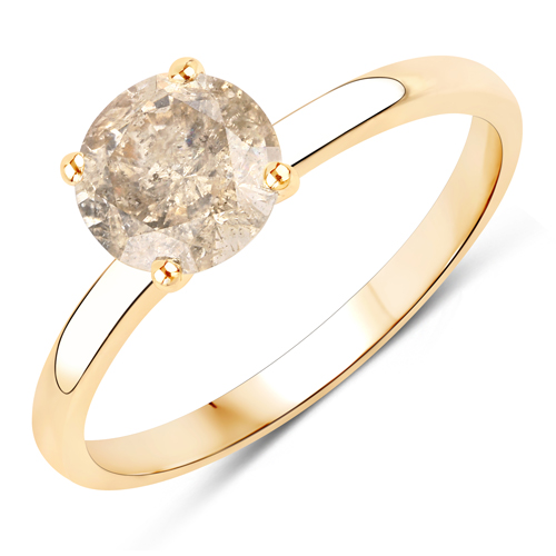 Diamond-1.17 Carat Genuine TLB Diamond 14K Yellow Gold Ring