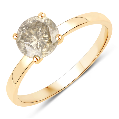 Diamond-1.23 Carat Genuine TLB Diamond 14K Yellow Gold Ring