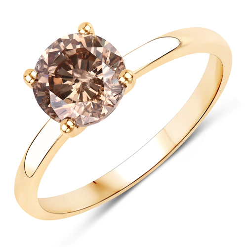 Diamond-1.46 Carat Genuine TLB Diamond 14K Yellow Gold Ring