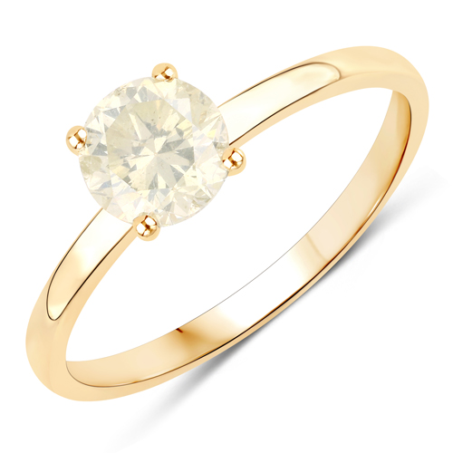 Diamond-1.02 Carat Genuine TLC Diamond 14K Yellow Gold Ring
